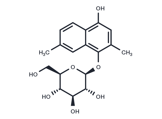 2,7-Dimethyl-1,4-dihydroxynaphthalene 1-O-glucoside Chemical Structure