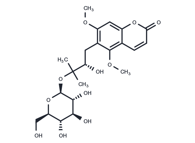 (-)-Toddalolactone 3′-O-β-D-glucopyranoside Chemical Structure