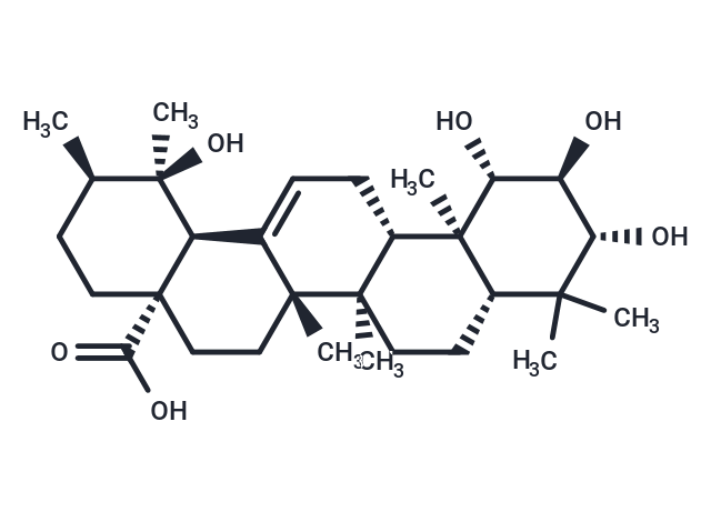 1,2,3,19-Tetrahydroxy-12-ursen-28-oic acid Chemical Structure
