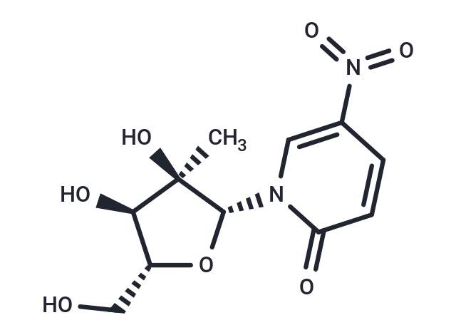 1-(2-C-b-Methyl-b-D-ribofuranosyl)-5-nitropyridine-2(1H)-one Chemical Structure