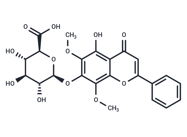 5,6,7-Trihydroxyflavone-7-O-β-D-glucuronopyranoside Chemical Structure