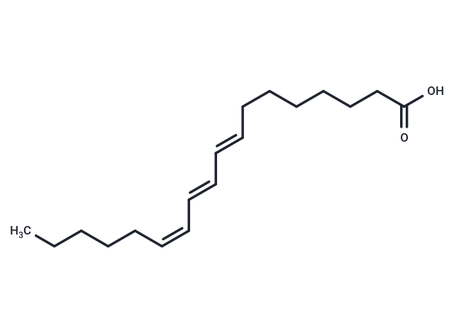 8(E),10(E),12(Z)-Octadecatrienoic Acid Chemical Structure