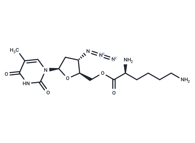 L-Lysine, 5'-ester with 3'-azido-3'-deoxythymidine Chemical Structure