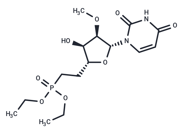1-[6-(Diethoxyphosphinyl)-2-O-methyl-β-D-ribo-hexofuranosyl]uracil Chemical Structure
