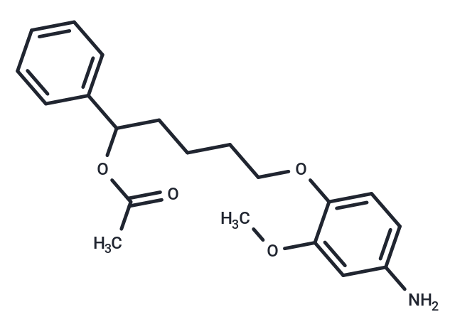 Benzyl alcohol, alpha-(4-(4-amino-2-methoxyphenoxy)butyl)-, acetate (ester) Chemical Structure