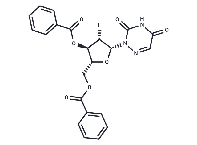 3’,5’-Bis-O-benzoyl-2’-deoxy-2’-fluoro-b-D-arabino-6-azauridine Chemical Structure