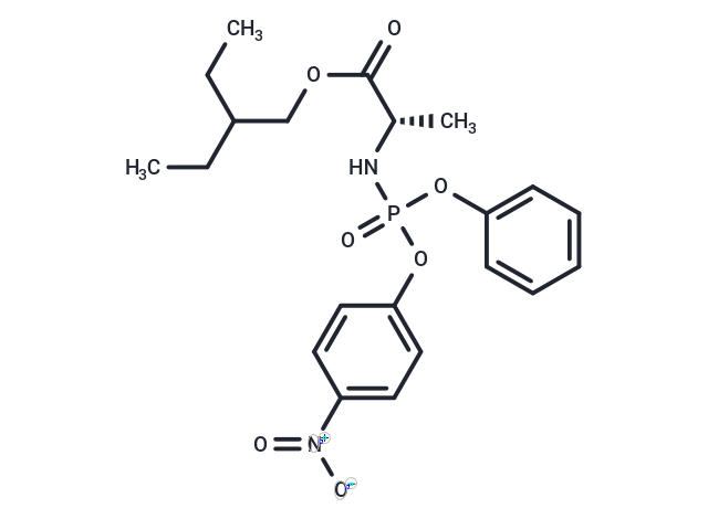(S)-2-Ethylbutyl 2-(((S)-(4-nitrophenoxy)(phenoxy)phosphoryl)amino)propanoate Chemical Structure