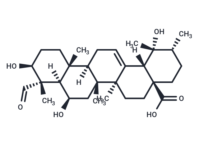 3,6,19-Trihydroxy-23-oxo-12-ursen-28-oic acid Chemical Structure