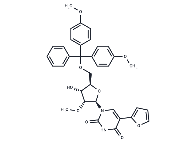5-Furan-2-yl-2'-O-methyl-5’-O-DMT-uridine Chemical Structure