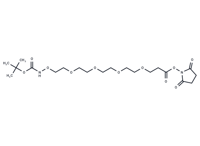 t-Boc-Aminooxy-PEG4-NHS ester Chemical Structure