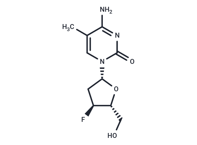2’,3’-Dideoxy-3’-fluoro-5-methylcytidine Chemical Structure