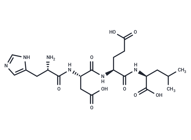 Histidyl-aspartyl-glutamyl-leucine Chemical Structure