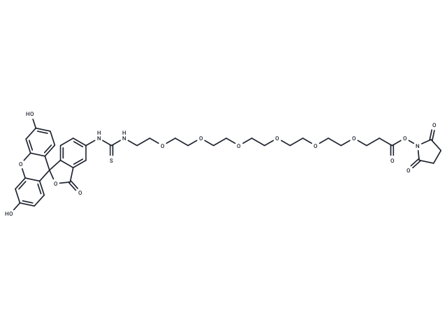 Fluorescein-PEG6-NHS ester Chemical Structure