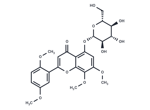 5-Hydroxy-7,8,2',5'-tetramethoxyflavone 5-O-glucoside Chemical Structure