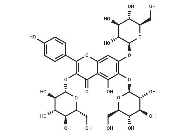 6-Hydroxykaempferol-3,6,7-triglucoside Chemical Structure