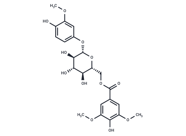 4-Hydroxy-3-methoxyphenol 1-O-(6-O-syringoyl)glucoside Chemical Structure