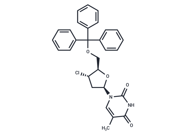 5’-O-Triphenylmethyl-3’-deoxy-3’-chlorothymidine Chemical Structure