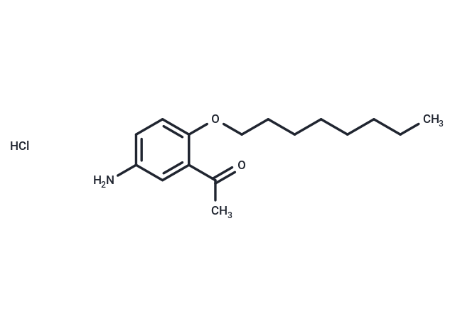 Acetophenone, 5'-amino-2'-(octyloxy)-, hydrochloride Chemical Structure
