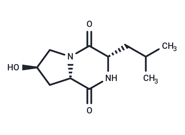 Cyclo(L-Leu-trans-4-hydroxy-L-Pro) Chemical Structure