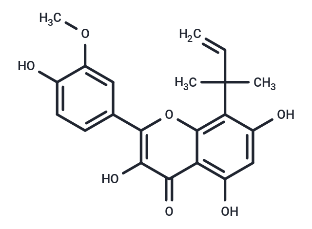 8-(1,1-Dimethyl-2-propenyl)-3'-methoxykaempferol Chemical Structure