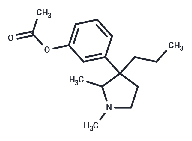 Phenol, m-(1,2-dimethyl-3-propyl-3-pyrrolidinyl)-, acetate Chemical Structure