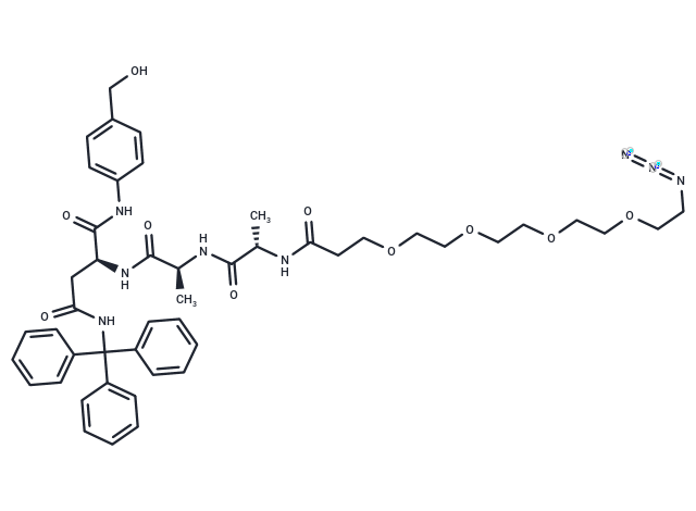 Azido-PEG4-Ala-Ala-Asn(Trt)-PAB Chemical Structure