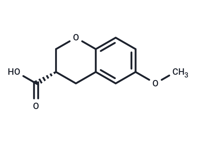 2H-1-Benzopyran-3-carboxylic acid, 3,4-dihydro-6-Methoxy-, (3S)- Chemical Structure