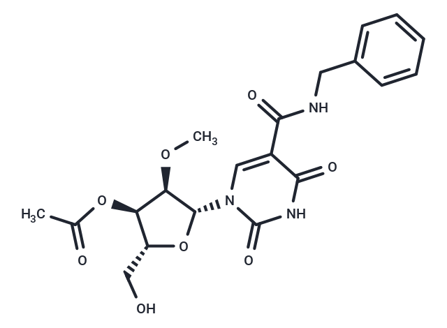 5-Benzylaminocarbonyl-3’-O-acetyl-2’-O-methyluridine Chemical Structure