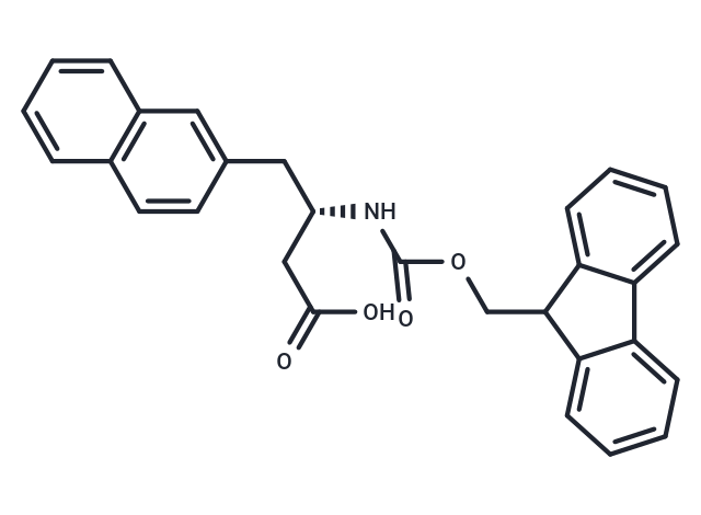 (S)-3-((((9H-Fluoren-9-yl)methoxy)carbonyl)amino)-4-(naphthalen-2-yl)butanoic acid Chemical Structure