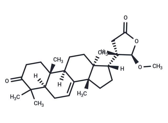 3-Oxo-21α-methoxy-24,25,26,27-tetranortirucall-7-ene-23(21)-lactone Chemical Structure