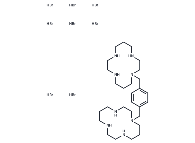 1,4-Bis((1,4,8,11-tetraazacyclotetradecan-1-yl)methyl)benzene octahydrobromide Chemical Structure