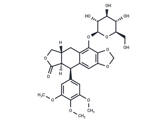 (-)-β-Peltatin-5-O-beta-D-glucopyranoside Chemical Structure