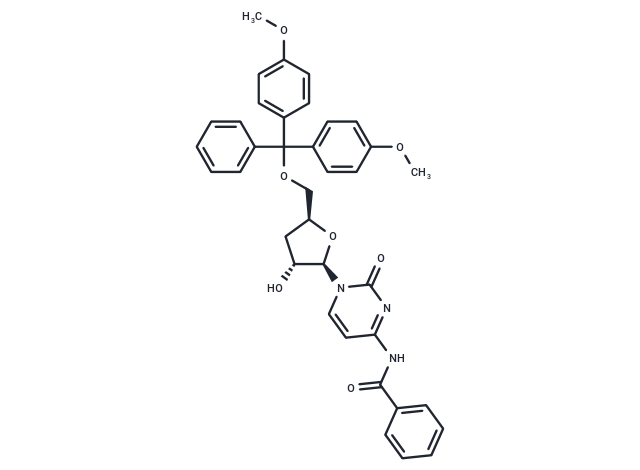 N4-Benzoyl-5’-O-(4,4-dimethoxytrityl)-3’-deoxycytidine Chemical Structure