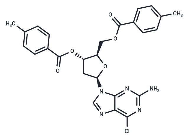 2-Amino-6-chloropurine-9-beta-D-(2’-deoxy-3’,5’-di-(O-p-toluoyl))riboside Chemical Structure