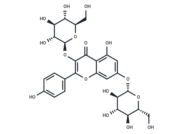 Kaempferol-3,7-di-O-β-glucoside Chemical Structure