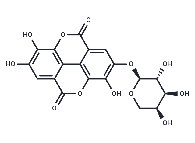 Ellagic acid 4-O-α-L-arabinopyranoside Chemical Structure