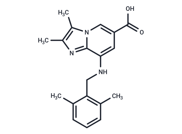 TargetMol Chemical Structure 8-[(2,6-dimethylbenzyl)amino]-2,3-dimethylimidazo[1,2-a]pyridine-6-carboxylic acid