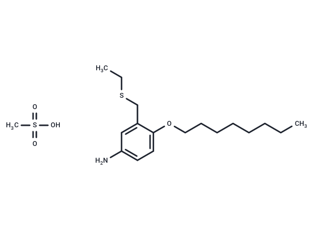 Methanesulfonic acid, compd. with alpha-(ethylthio)-4-(octyloxy)-m-toluidine (7CI) Chemical Structure