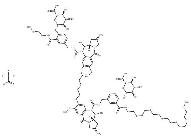 β-Glucuronide-dPBD-PEG5-NH2 TFA Chemical Structure