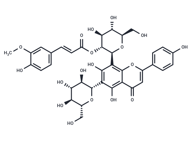 Apigenin 6-C-(2-O-feruloyl)glucoside 8-C-glucoside Chemical Structure
