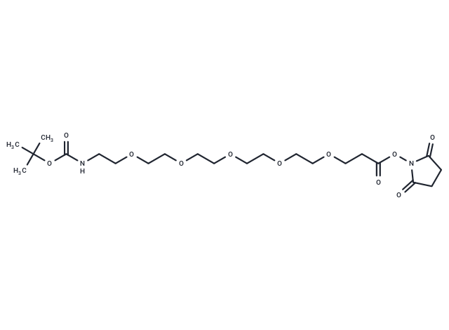 Boc-N-PEG5-C2-NHS ester Chemical Structure