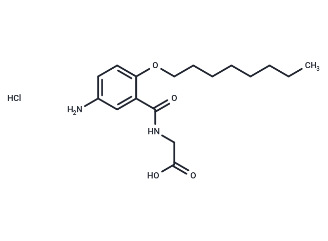 Hippuric acid, 5-amino-2-(octyloxy)-, hydrochloride Chemical Structure