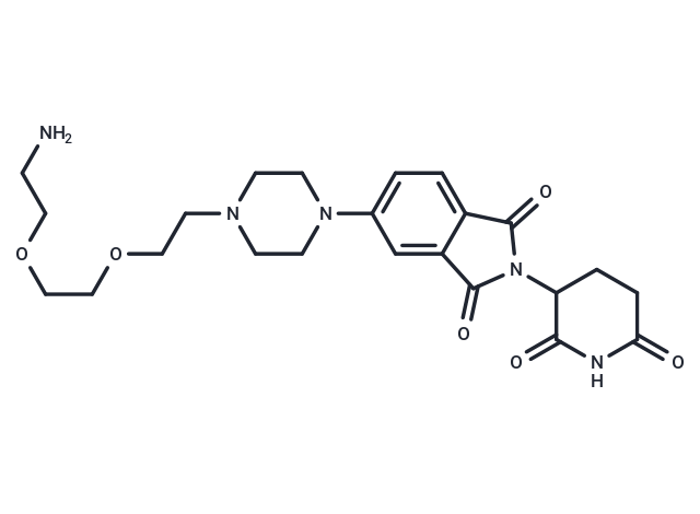 Thalidomide-Piperazine-PEG2-NH2 Chemical Structure