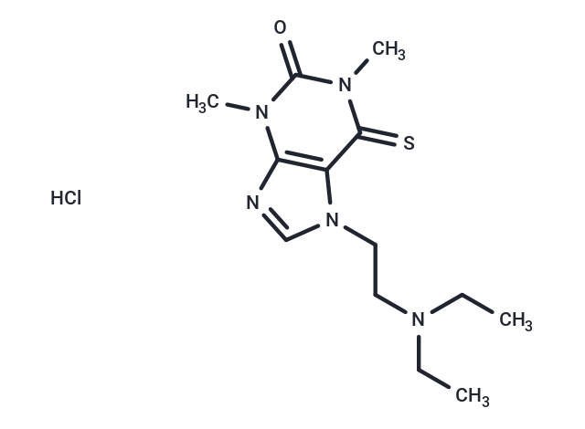 Theophylline, 7-(2-(diethylamino)ethyl)-6-thio-, hydrochloride Chemical Structure