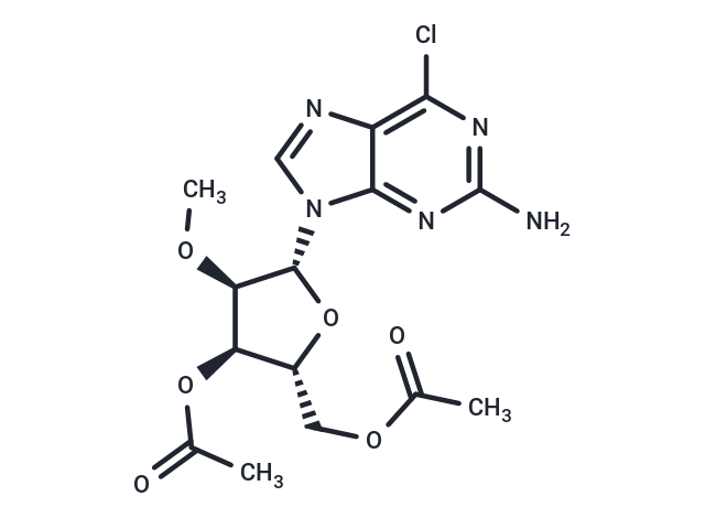 3',5'-Di-O-acetyl-2'-O-methyl-6-chloro-2-aminopurine riboside Chemical Structure