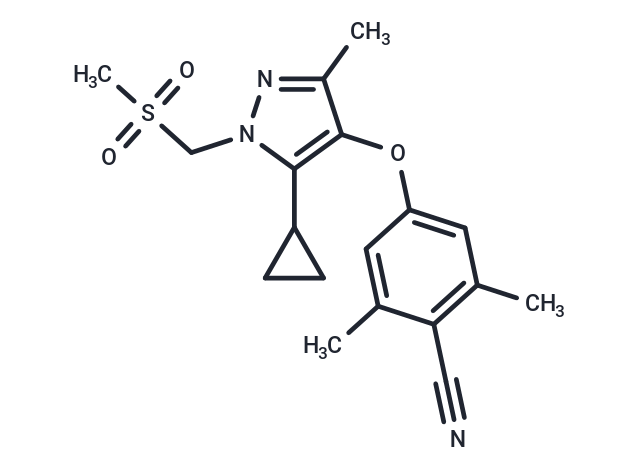 TargetMol Chemical Structure Benzonitrile, 4-[[5-cyclopropyl-3-methyl-1-[(methylsulfonyl)methyl]-1H-pyrazol-4-yl]oxy]-2,6-dimethyl-