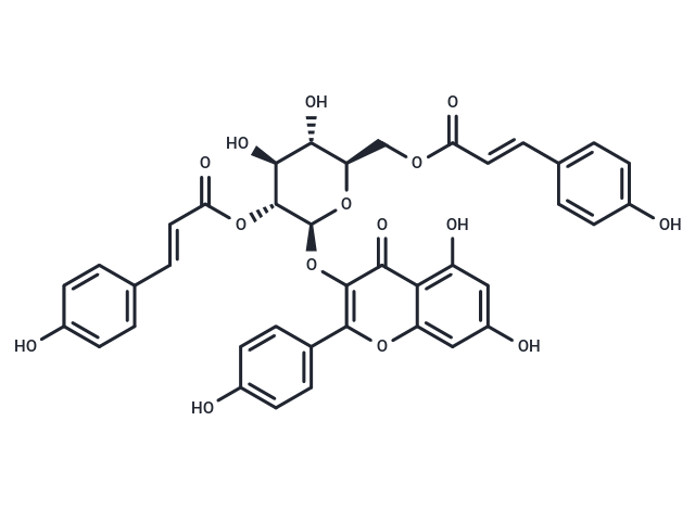 Kaempferol-3-O-[2″,6″-di-O-E-p-coumaroyl]-β-D-glucopyranoside Chemical Structure