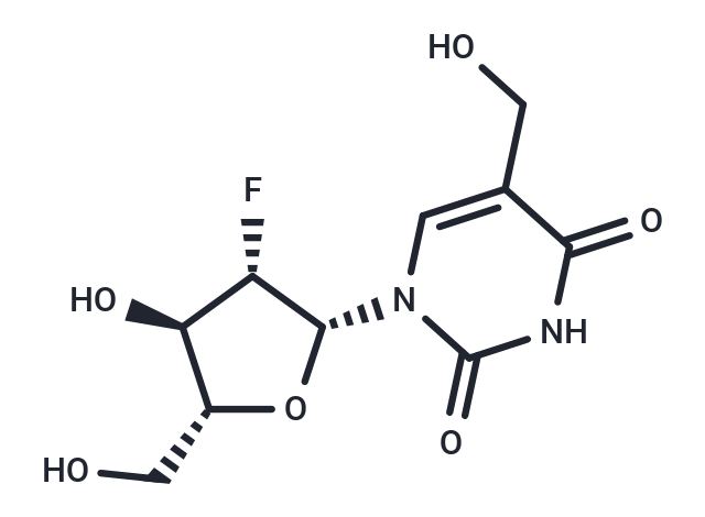 2’-Deoxy-2’-fluoro-5-hydroxymethyl   arabinouridine Chemical Structure