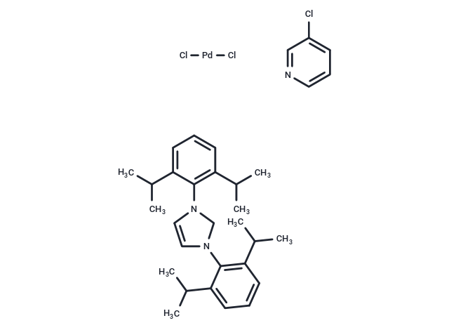 (1,3-Bis(2,6-diisopropylphenyl)imidazolidene) ( 3-chloropyridyl)  palladium(II) dichloride Chemical Structure