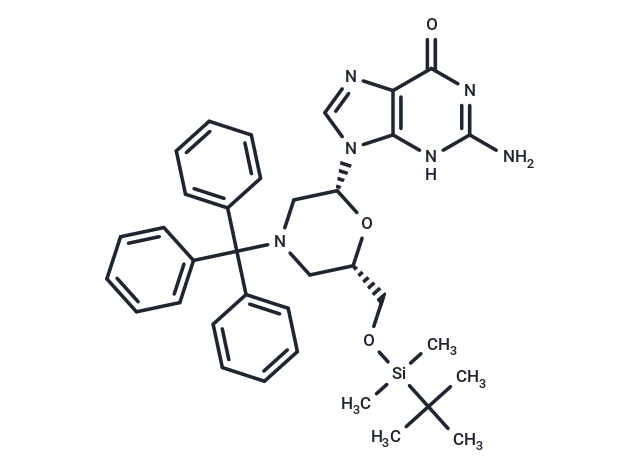 7’-t-Butyldimethylsilyloxy-N-trityl-morpholino   guanine Chemical Structure